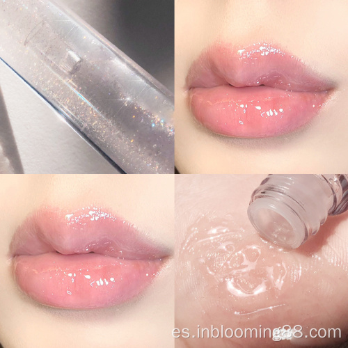 Venta al por mayor Clear Glitter Glossy Lip Gloss Private Label